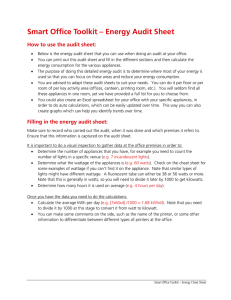 Smart Office Toolkit – Energy Audit Sheet