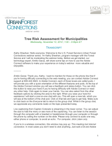 Tree Risk Assessment for Municipalities T RANSCRIPT