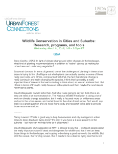 Wildlife Conservation in Cities and Suburbs: Research, programs, and tools Q&amp;A