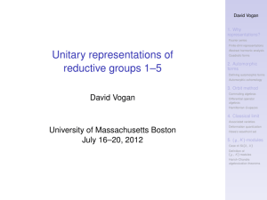 Unitary representations of reductive groups 1–5 David Vogan 1. Why