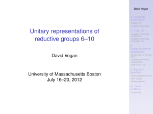 Unitary representations of reductive groups 6–10 David Vogan 6. Langlands