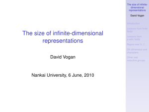 The size of infinite-dimensional representations