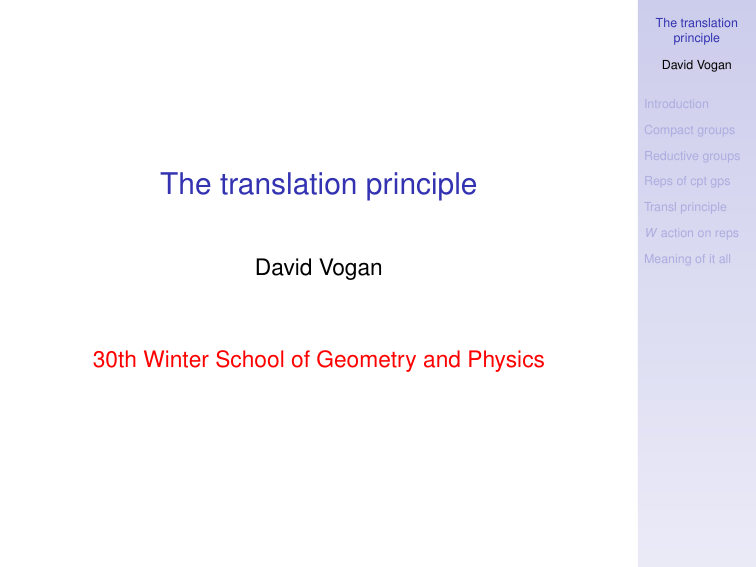 The Translation Principle