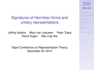 Signatures of Hermitian forms and unitary representations