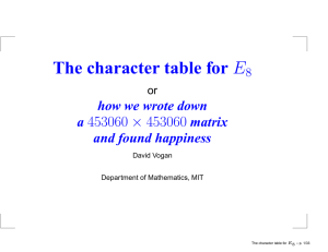 The character table for 453060 × 453060 how we wrote down a