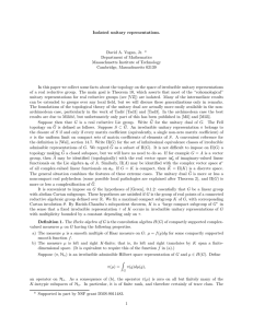 Isolated unitary representations. David A. Vogan, Jr. * Department of Mathematics