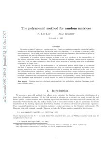 The polynomial method for random matrices N. Raj Rao Alan Edelman