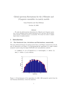 Global spectrum fluctuations for the β-Hermite and β-Laguerre ensembles via matrix models