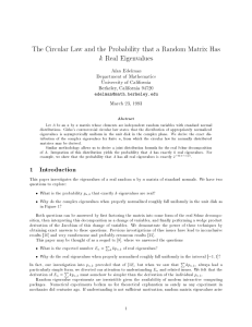 The Circular Law and the Probability that a Random Matrix... Real Eigenvalues