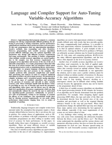 Language and Compiler Support for Auto-Tuning Variable-Accuracy Algorithms