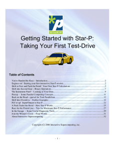 Getting Started with Star-P: Taking Your First Test-Drive Table of Contents