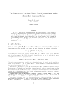 The Dimension of Matrices (Matrix Pencils) with Given Jordan Alan Edelman