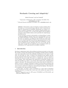 Stochastic Covering and Adaptivity ? Michel Goemans and Jan Vondr´
