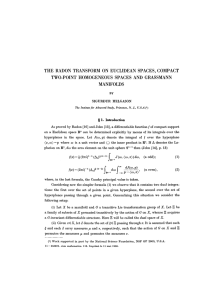 THE  RADON  TRANSFORM  ON  EUCLIDEAN ... TWO-POINT  HOMOGENEOUS  SPACES  AND  GRASSMANN MANIFOLDS