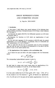 GROUP REPRESENTATIONS AND SYMMETRIC SPACES