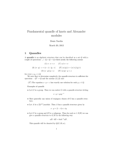 Fundamental quandle of knots and Alexander modules 1 Quandles