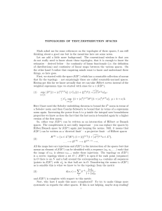 TOPOLOGIES OF TEST/DISTRIBUTION SPACES