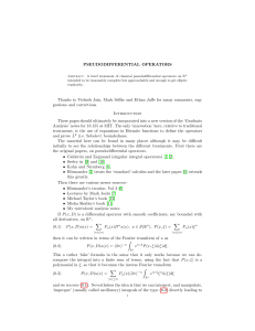 PSEUDODIFFERENTIAL OPERATORS