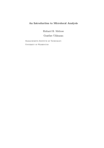 An Introduction to Microlocal Analysis Richard B. Melrose Gunther Uhlmann