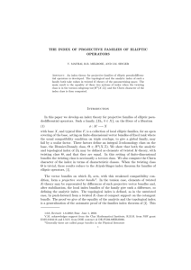 THE INDEX OF PROJECTIVE FAMILIES OF ELLIPTIC OPERATORS