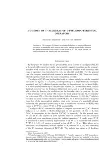 K-THEORY OF C -ALGEBRAS OF B-PSEUDODIFFERENTIAL OPERATORS