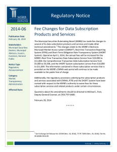 Regulatory Notice Fee Changes for Data Subscription 2014-06 Products and Services