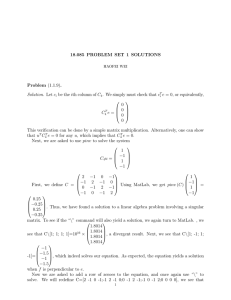 18.085 PROBLEM SET 1 SOLUTIONS Problem (1.1.9). Solution. Let c
