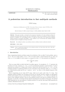 . A pedestrian introduction to fast multipole methods SCIENCE CHINA Mathematics