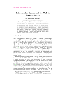 Interpolation Spaces and the CLT in Banach Spaces Zinn 1