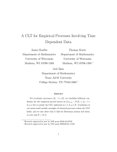 A CLT for Empirical Processes Involving Time Dependent Data