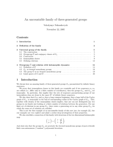 An uncountable family of three-generated groups Contents Volodymyr Nekrashevych November 22, 2005