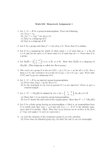 Math 653 Homework Assignment 1 (a) f (e ) = e