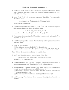 Math 654 Homework Assignment 4 1. Let 0 → U −→ V