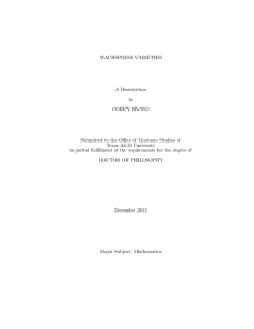 WACHSPRESS VARIETIES A Dissertation by COREY IRVING