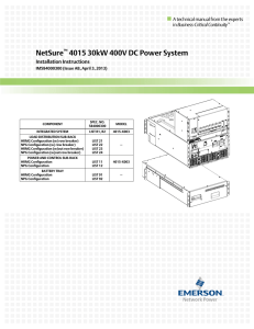 NetSure 4015 30kW 400V DC Power System Installation Instructions ™