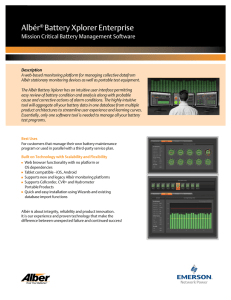 Albér Battery Xplorer Enterprise  Mission Critical Battery Management Software