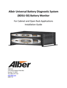 Albér Universal Battery Diagnostic System (BDSU-50) Battery Monitor Installation Guide