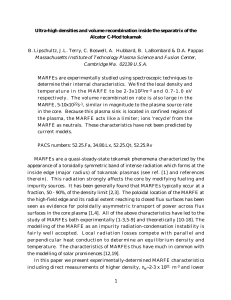 Ultra-high densities and volume recombination inside the separatrix of the