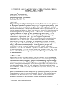 EFFICIENT, MODULAR MICROWAVE PLASMA TORCH FOR THERMAL TREATMENT