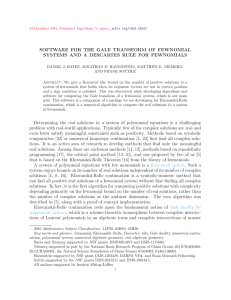 SOFTWARE FOR THE GALE TRANSFORM OF FEWNOMIAL