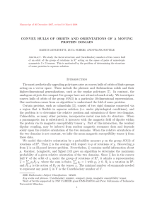 CONVEX HULLS OF ORBITS AND ORIENTATIONS OF A MOVING PROTEIN DOMAIN