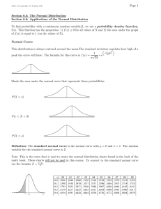 Page 1 Section 8.5: The Normal Distribution