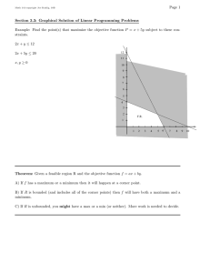 Page 1 Section 3.3: Graphical Solution of Linear Programming Problems