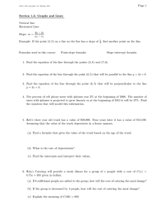 Page 1 Section 1.2: Graphs and Lines Vertical line: Horizontal Line: