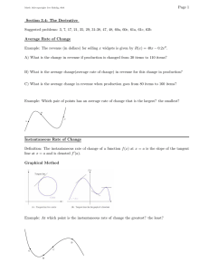 Page 1 Section 3.4: The Derivative