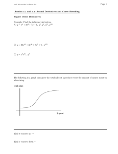 Page 1 Section 5.2 and 5.4: Second Derivatives and Curve Sketching