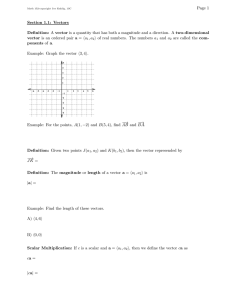 Page 1 Section 1.1: Vectors