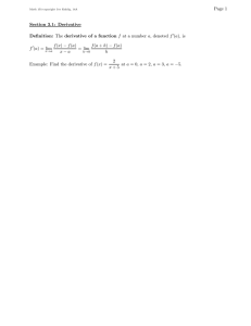 Page 1 Section 3.1: Derivative (a), is