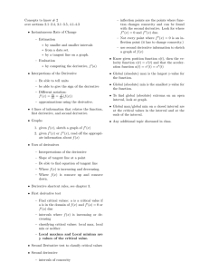 Concepts to know # 2 – over sections 2.1–2.4, 3.1–3.5, 4.1-4.3