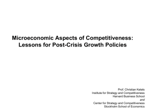 Microeconomic Aspects of Competitiveness: Lessons for Post-Crisis Growth Policies